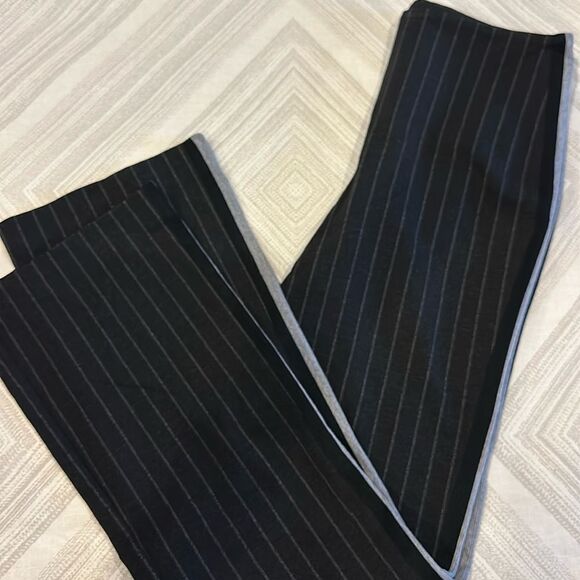 Lyssé Women’s Pull On Black with Pinstripes + Grey & Black Side Stripes - Size L - Picture 1 of 8